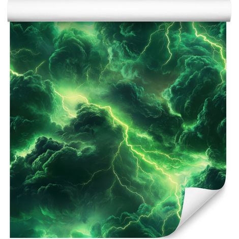 Papier peint aquarelle galaxie dans les tons mer et vert pour salon et chambre 50x1000 (1/5)