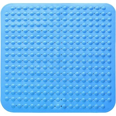 Tapis De Douche Antidérapant, 48 x 48 cm Tapis anti Dérapant avec Ventouses, Lavable en Machine, Carré, BleuMarine (1/5)