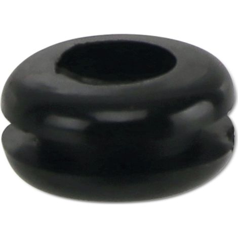 Passe-câble en PVC souple, noir, épaisseur de plaque 2,3, diamètre du trou 7,8, ouvert, 1 pièce (1/2)
