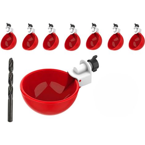 Gobelets à Eau de Poulet, 8PCS Abreuvoir Poules Kit, Abreuvoirs Automatiques pour Volailles, DIY Abreuvoir Poules Volaille,avec 1 Foret,pour Poulets,Canards,Oies,Dinde,Pigeon,Autres Volailles (1/5)