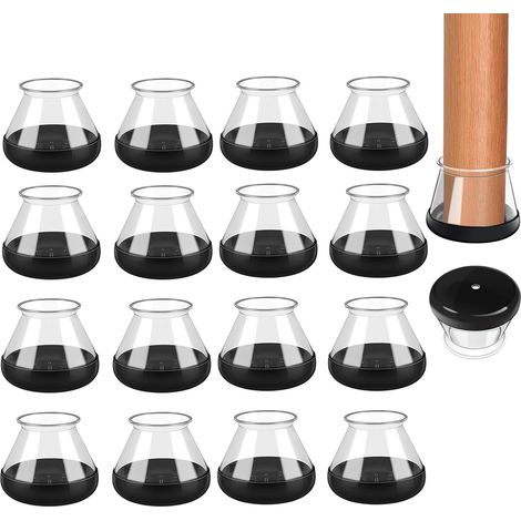Lot de 16 Embouts de Protection Pied de Chaise Silicone, parquets et carrelages, protège-Pieds de Chaise Ronds (1/5)