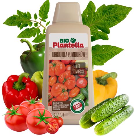 BIO PLANTELLA Ökologischer Dünger für Tomaten, Paprika, Gurken, Gemüse 1L