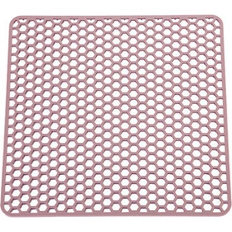 Tapis de protection en silicone pour évier de cuisine, tapis de protection pour plan de travail en silicone, résistant à la chaleur, facile à nettoyer (rose, 30,5 cm) (1/5)