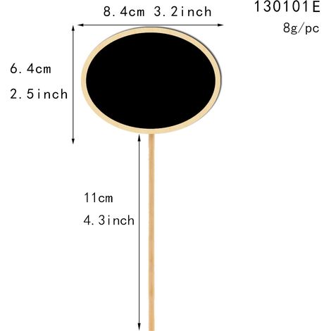 Lot de 10 étiquettes pour plantes, assiettes décoratives ovales à motifs floraux (1/4)