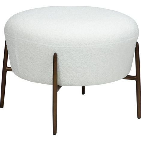 Orbit Dan-Form Pouf Bouclé weiß.