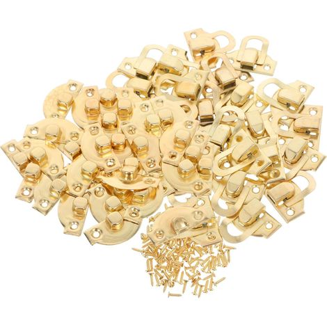 30 Loquets Anciens en Fer Jaune pour Boîtes en Bois, Fermoirs Décoratifs Vintage, Lot de 30 Pièces, Loquet de Tiroir et Boîte à Bijoux, Serrure Moraillon pour Coffrets et Petits (1/5)