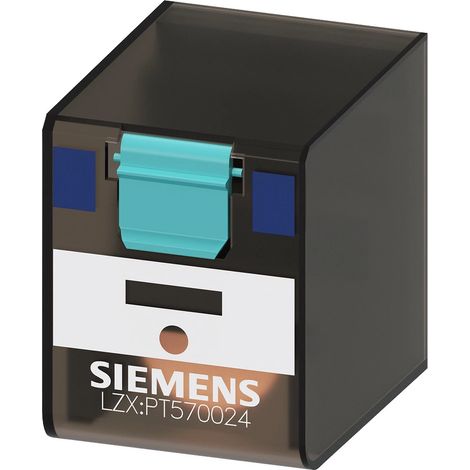 Siemens Relé enchufable, 4 contactos conmutados, 24V DC, 6 A, B=22,5 mm, también para zócalo LZS, LZX:PT570024