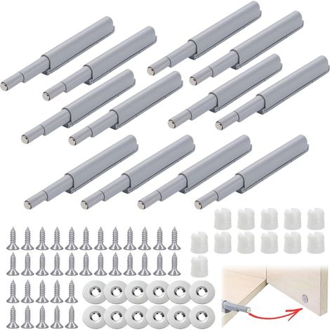 Lot de 12 ouvre-porte Push to Open - Pour armoire, porte de meuble, armoire de cuisine (1/5)