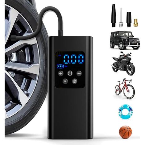 Compresseur d'air portable 4000 mAh 150 PSI, pompe à pneus avec lumière LED pour voiture, moto et ballon (1/2)