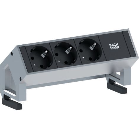 BACHMANN DESK2 3xCEE7/3 0,2m INOX, 902.4048