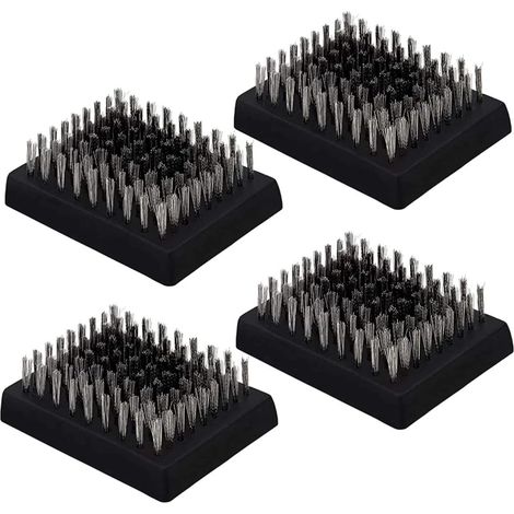 Têtes de Rechange pour Brosse à Gril, 4 pièces, têtes de Brosse Nettoyage pour Barbecue à Poils métalliques résistants la Chaleur, Portables pour Pique-Nique, Camping en Plein air (1/5)