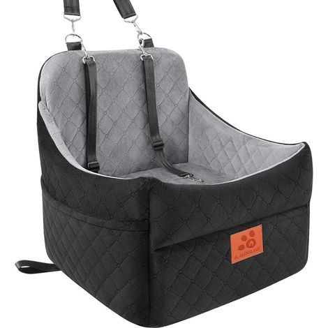 Siège auto pour chien petit/moyen, rembourrage épais, lavable, noir/gris (1/5)