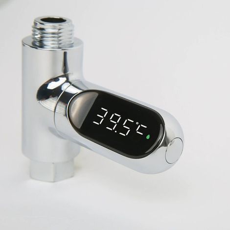 Thermomètre de robinet/douche avec affichage LED, affichage numérique, facile à installer, conversion °C/°F. (1/5)