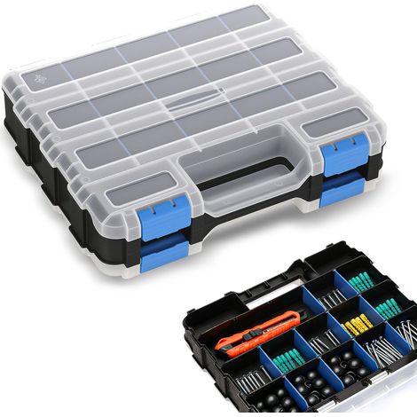 Boite De Rangement Vis Double Face avec 34 Compartiments Réglables (1/5)