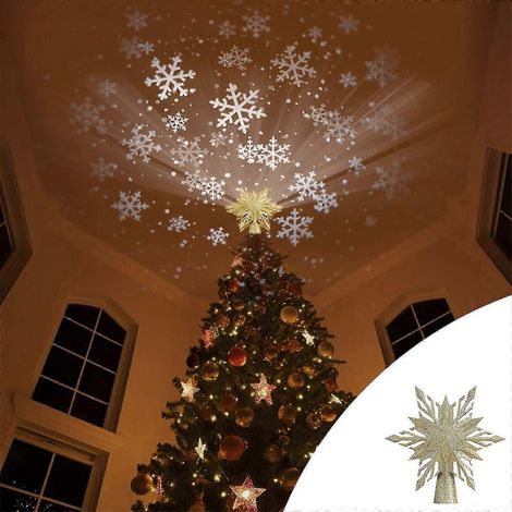Décorations de Noël, décorations pour sapin de Noël, projecteur LED pour cime de sapin, décorations pour fêtes de Noël/d'hiver à la maison (1/5)