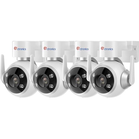 Ctronics Lot de 4 Caméras de Surveillance WiFi Extérieures 1080P, Caméra PTZ IP avec Suivi Automatique et Détection Humaine, Vision Nocturne Couleur 30M, Audio Bidirectionnel, Étanchéité IP66 (1/5)