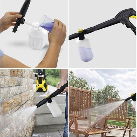 Canon à Mousse pour Karcher K2 K3 K4 K5 K6 K7, 750ML Lance de Mousse Bouteille de Neige avec Buse Réglable Accessoire (1/4)