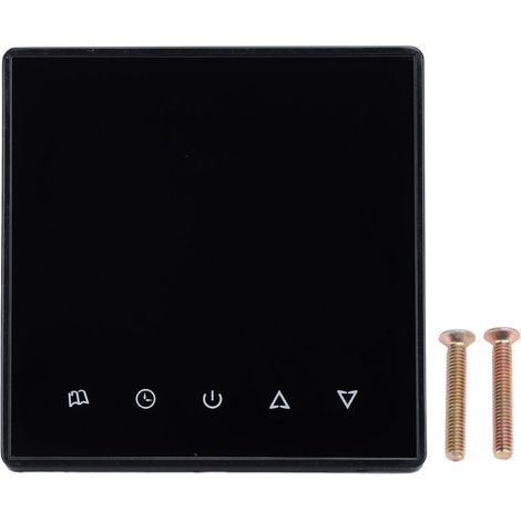 Termostato inteligente, pantalla LCD digital, función de memoria, de 5 a 45 grados Celsius, corriente de carga de 3 A, controlador de temperatura, negro -Crezuo