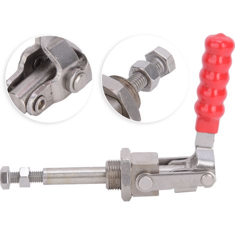 Pince à bascule rapide en acier inoxydable 304, type poussoir-tireur, poignée de fixation, capacité de charge 136 kg, GH-36204SS (1/5)