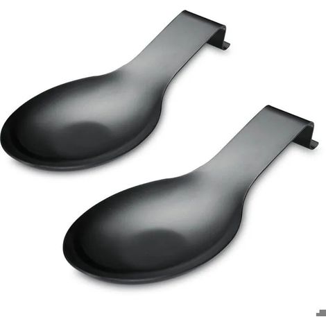 Repose-cuillère noir mat, support en acier inoxydable pour cuisinière, porte-ustensiles louches/pinces/spatules. (1/5)