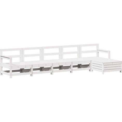 Maison Exclusive - Set Divani da Giardino 6 pz Bianco in Legno Massello di Pino