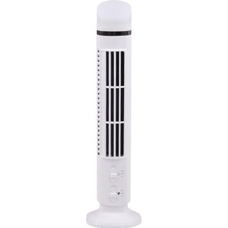 Weißer USB-Turmventilator, kompakter Tischventilator 5 V 2,5 W, 2 Geschwindigkeitsstufen, USB-Stromversorgung (1/5)