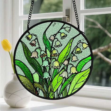 Capteur de Soleil en Vitrail Décoration Spirituelle pour Maison 20cm (1/4)