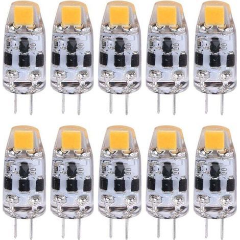 Lampadina LED G4 da 2W, equivalente a una lampadina alogena da 20W, luce bianca calda, 12V-24V AC/DC, confezione da 10 (1/4)