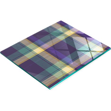 Tabla de cocina de vidrio duradera y elegante con textura de cuadrícula de 60x52 cm. (1/5)