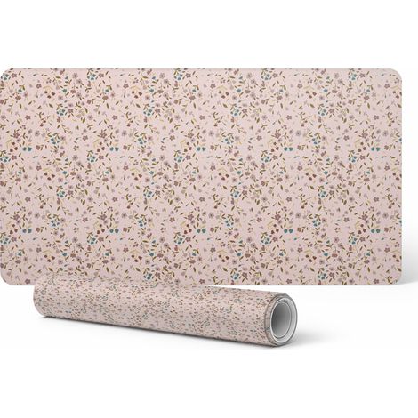 Protector de vinilo para el lugar de trabajo con delicado estampado floral, 100x50 cm. (1/5)