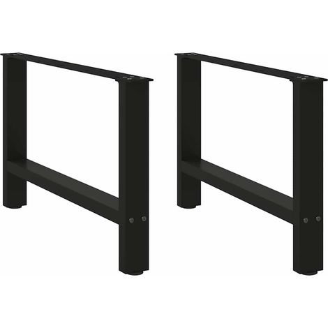 Couchtischbeine Schwarz 2 Stk. 70x(42-43) cm Stahl