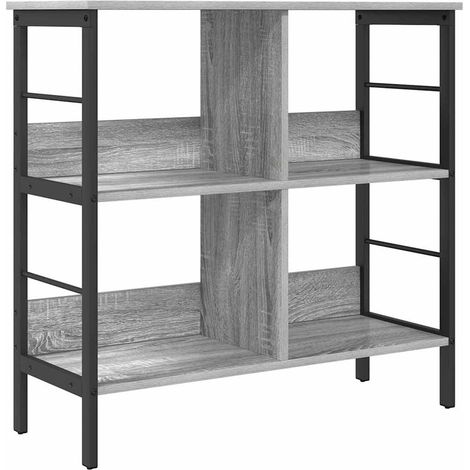 vidaXL Bookshelf Grey Sonoma 82 x 32 x 79 cm Engineered Wood
