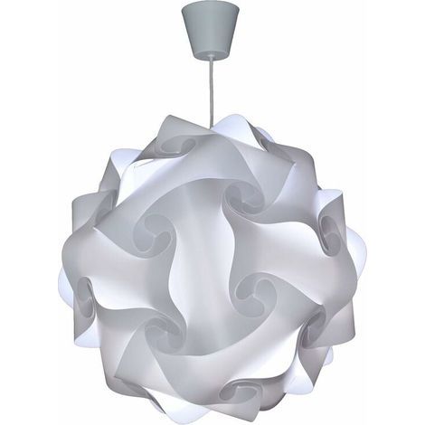 Lámpara colgante UlisemDIY - Lámpara de araña lista para enchufar con pantalla para techo, ideal para la decoración de salas de estar, habitaciones infantiles, juveniles y de adultos - Ø30 cm - Blanca (1/4)