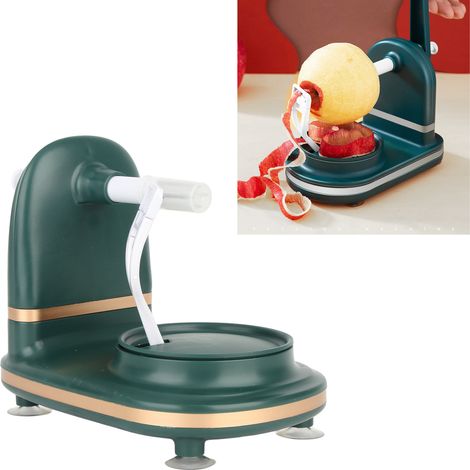 Éplucheur à pommes manuel, éplucheur automatique domestique, grattoir à fruits multifonctionnel, éplucheur, vert élégant. (1/5)