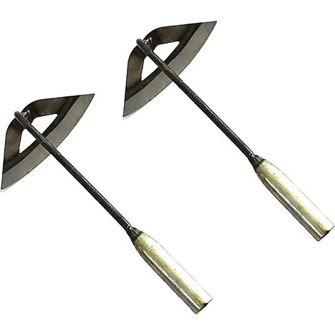 Houe Creuse Tout Acier Trempeacute Tenue agrave La Main, Outil de Sol de Desserrage de Jardinage Portable - Accessoires D'agriculture de Jardin de Racircteau de Deacutesherbage Domestique (2 pc) (1/5)