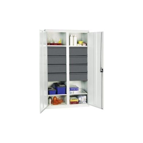 Stumpf Werkzeug- und Materialschrank Serie 3000 lichtgrau + 8 Schublade 200 mm + Mitteltrennwand + 4 Auszugsböden - 3004607
