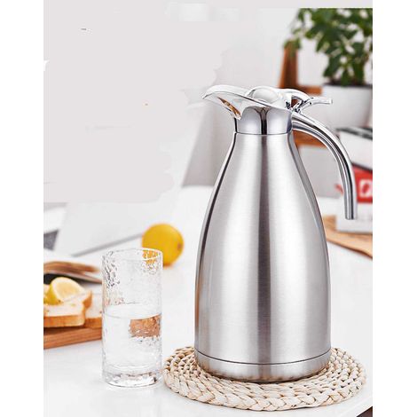 Bottiglia termica isolata in acciaio inox da 2000 ml - Adatta sia per acqua calda che fredda, facile da pulire