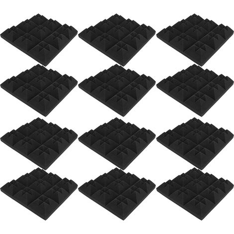 Kit de 12 panneaux acoustiques isolants muraux en mousse, absorption du bruit, 30 x 30 x 5 cm (1/5)