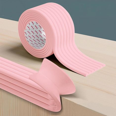 Protector de esquinas para mesa de bebé, protector de bordes de mesa, protector de esquinas para muebles autoadhesivo (rosa, 1 rollo) (1/5)