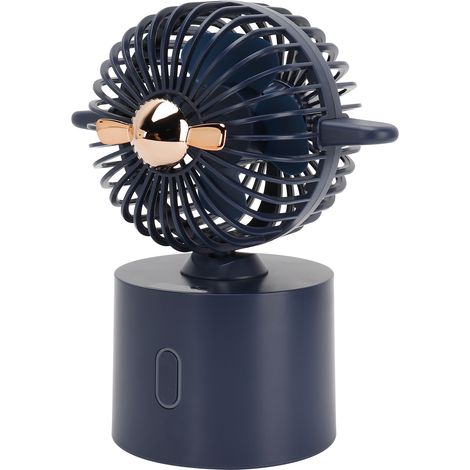 Mini ventilateur oscillant en forme d'avion, rechargeable par USB, portable, idéal pour l'été, la maison et le bureau (bleu)