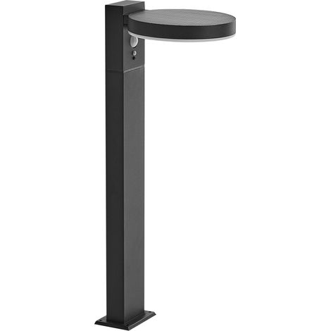 Solar Outdoor LED Bollard Lamp PARKERS with Motion Sensor Black