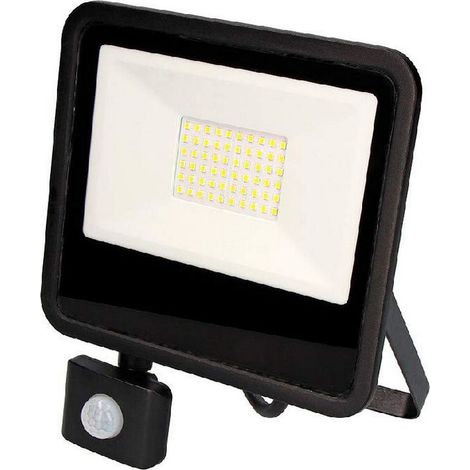Projecteur Led 50w 4000lm 6400k Lumière Froide Avec Capteur De Présence 23,8x4,5x19,2cm (1/3)