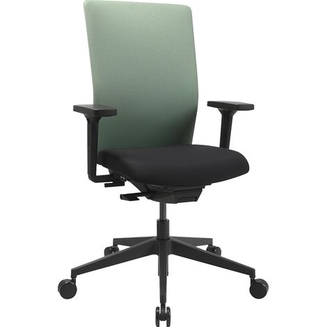 Fauteuil de bureau pivotant, mécanisme synchronisé, noir/vert menthe, hauteur réglable de 420 à 540 mm, avec dossier, charge maximale 110 kg (1/5)