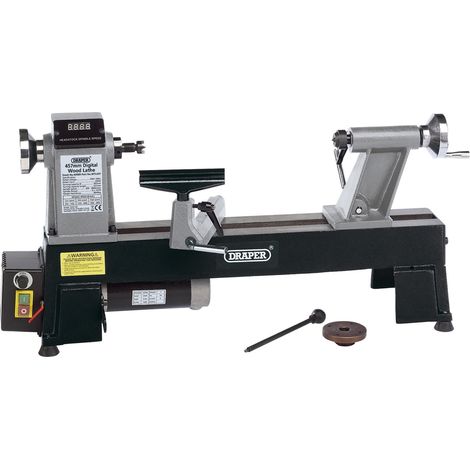 Draper 60989 Compact Digital Variable Speed Wood Lathe (550W, 457mm/18 inches) with Digital Controls for Precise Woodworking (1/2)
