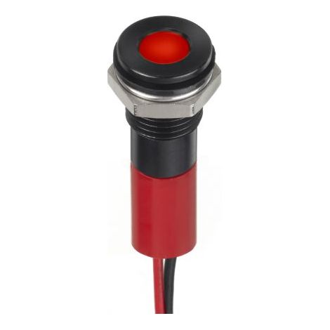 Voyant LED lumineux  Rouge RS PRO, dia. 8mm, 12V c.c., taille de la lampe 5 mm, IP67 ( Prix pour 1 )