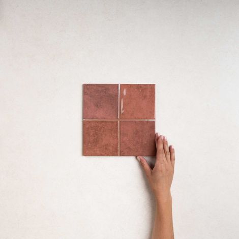 Faïence Effet Zellige Rouge CHAOUEN 10x10 Carmine (1m²) - Les Carreaux de Jean (1/3)