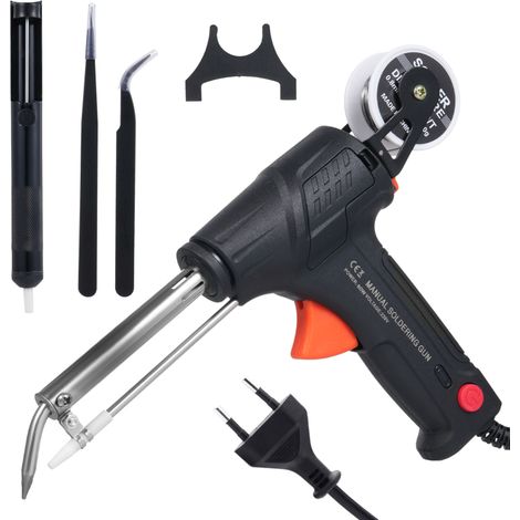 Kit de fer à souder 60 W, machine à souder électrique filaire avec fil de soudure, utilisation à une main, idéal pour le soudage de circuits imprimés, la maintenance électrique, l'informatique et le b (1/5)