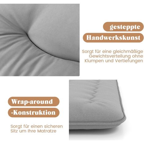 Matelas de sol gris pliable avec garnissage polyester, housse lavable et sac de transport, pour chambre, camping et jeux d'enfants (1/5)