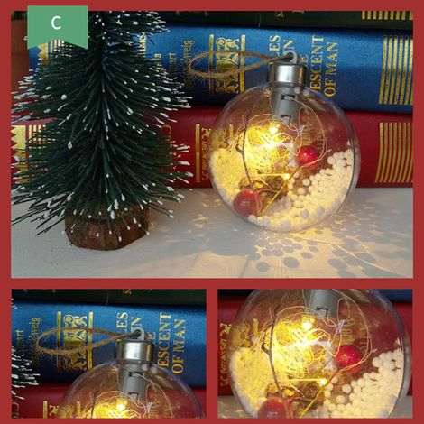 Suspensions de Noël lumineuses LED boules décoratives pour sapin guirlande maison ornement pendentif (1/5)