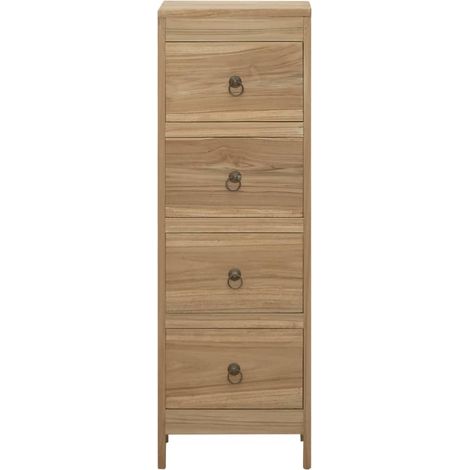 vidaXL Kommode 30x30x90 cm Massivholz Teak